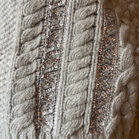 J.CREW Cable Knit Sequin Gray Sweater - Picture 11 of 14